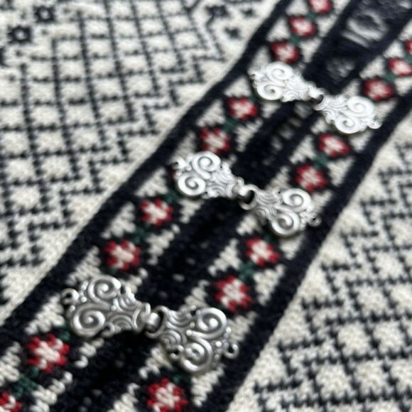 Dale of Norway Wool Knit Cardigan Ski Sweater Nordic Fair Isle Clasp Jacket XS - Picture 16 of 16